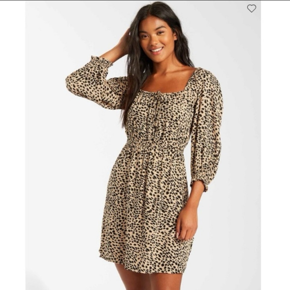 Billabong animal leopard print mini dress riviera bila style small beach summer